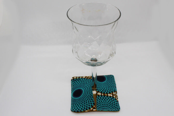 Just Kente Wine Glass Coasters. Set of 4