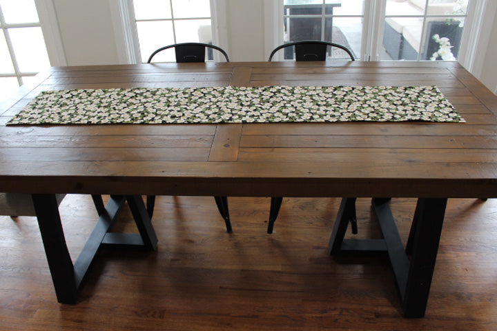 Holiday Table Runner - Christmas Trimmed In Gold