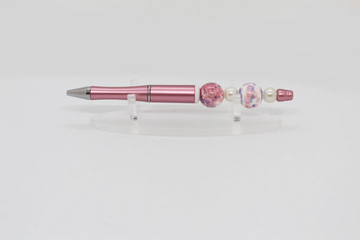 Pink Blushing Marble Beaded Pen