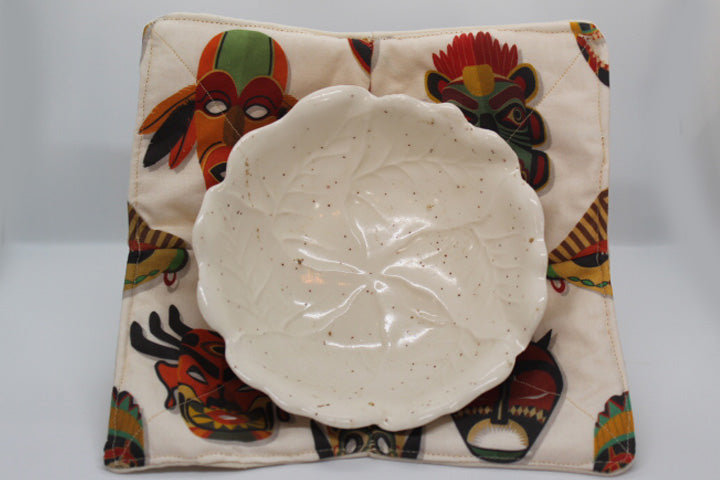 Masks of the Gods w/ Multicolor Backing Small & Large Bowl Cozy Set