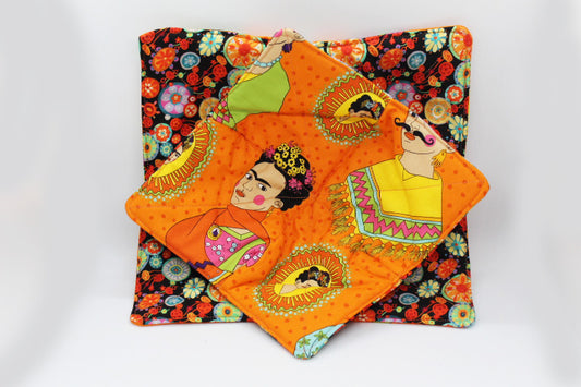 Frida Kahlo Plate and Large Bolw Cozy Set