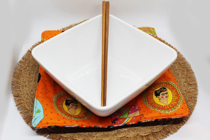 Frida Kahlo Plate and Large Bolw Cozy Set
