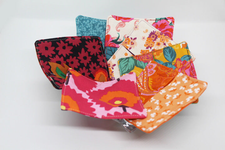 Floral Wine Glass Coasters. Set of 4