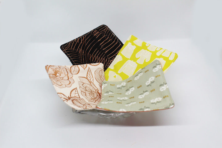 Basking In Joy Fabric Coasters. Set of 4