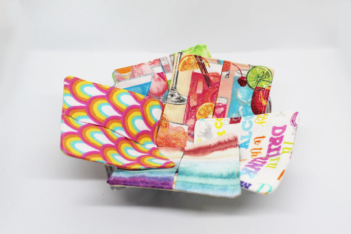 Cocktail Hour Wine Glass Coasters. Set of 4