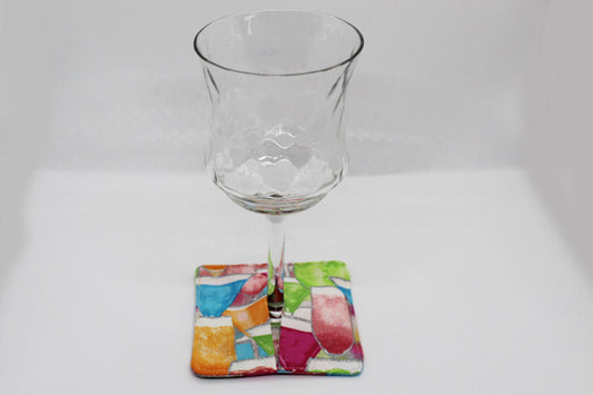 Cocktail Hour Wine Glass Coasters. Set of 4