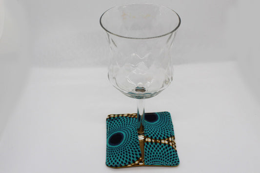 Just Kente Wine Glass Coasters. Set of 4