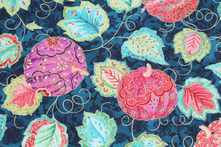 Holiday Table Runner Autumn Leaves In Teal