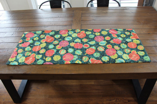 Holiday Table Runner Autumn Leaves In Teal