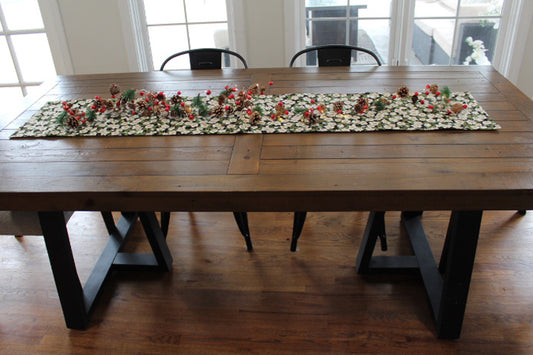 Holiday Table Runner - Christmas Trimmed In Gold