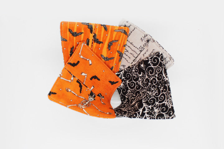 Happy Halloween Wine Glass Coasters. Set of 4