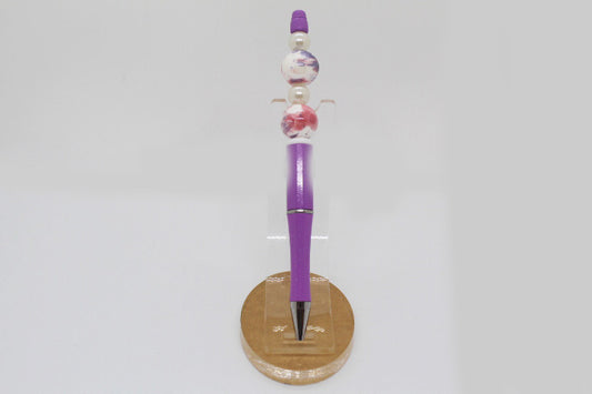 Violet Marble Beaded Pen