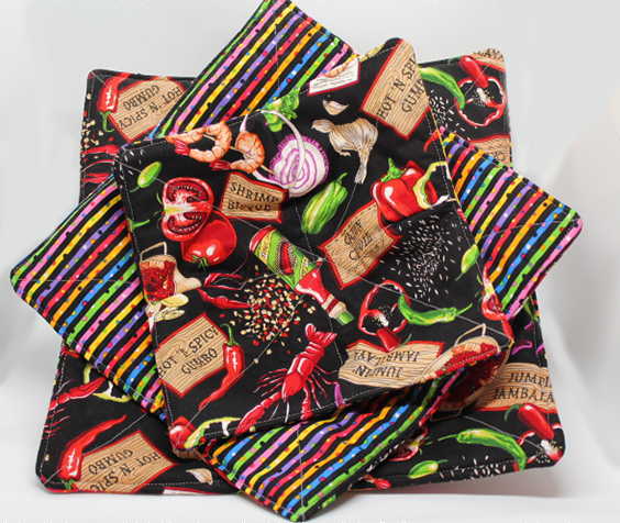 A Rainbow on the Bayou Large Extra Large & Plate and Bowl Cozy Set