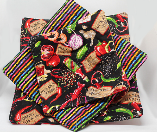 A Rainbow on the Bayou Large Extra Large & Plate and Bowl Cozy Set