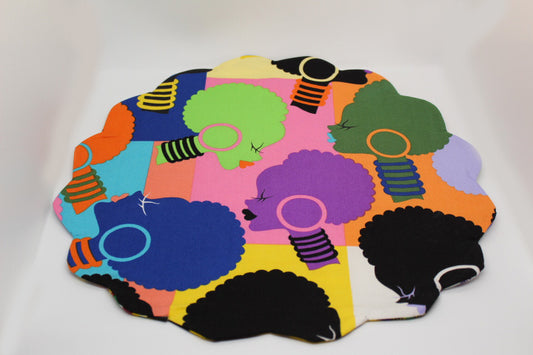 Pastel Queens with Kente Backing Rectangle Placemats (4 Piece)