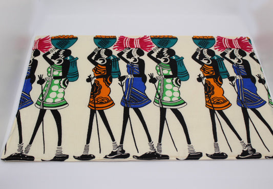 African Promenade with White Backing Rectangle Placemats (4 Piece)