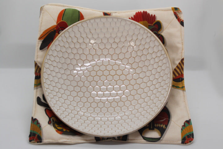 Masks of the Gods w/ Cream Backing Small & Large Bowl Cozy Set