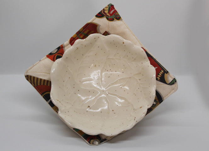 Masks of the Gods w/ Cream Backing Small & Large Bowl Cozy Set