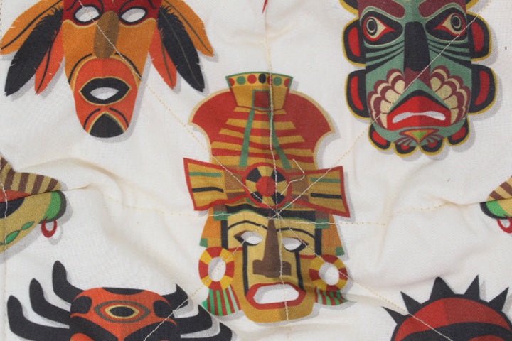 Masks of the Gods w/ Cream Backing Small & Large Bowl Cozy Set