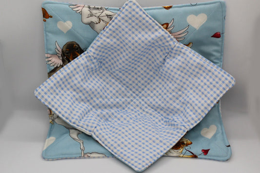 Puppy Love In Blue Bowl & Plate Cozy Set