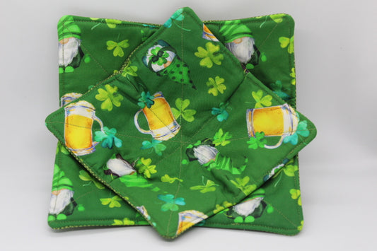 The Shamrock Gnome Small & Large Bowl Cozy Set